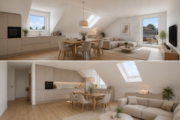 Wohnzimmer, Esszimmer Überblick