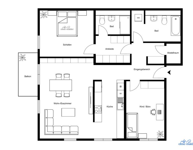 durchdachter Grundriss